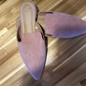 A New Day Women's Mauve Suede Mules, size 10